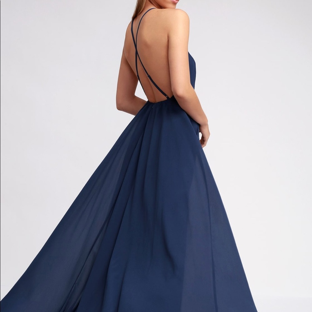 Lulus floor length navy dress